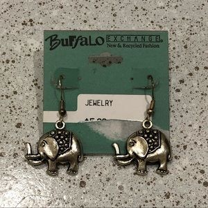 Silver Elephant Earrings